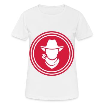 Tête de cowboy western - T-shirt respirant Femme - blanc - Devant - AI Model Female 172 dark (172cm)