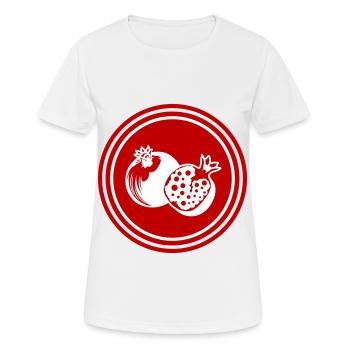 Granatapfel obst - Frauen T-Shirt atmungsaktiv - Weiß - Vorne - AI Model Female 172 dark (172cm)