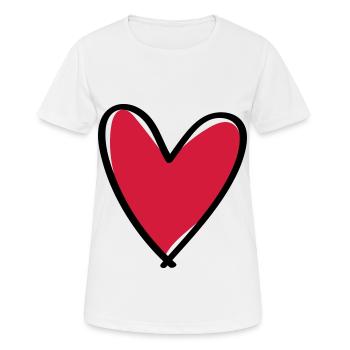 Dessin du cœur Symbole Amour - T-shirt respirant Femme - blanc - Devant - AI Model Female 172 dark (172cm)