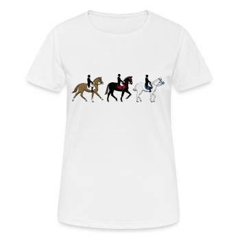 dressage - Women's Breathable T-Shirt - white - Front - AI Model Female 172 dark (172cm)