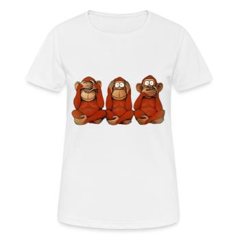 Three monkeys - Women's Breathable T-Shirt - white - Front - AI Model Female 172 dark (172cm)