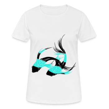 Poisson Asie Carpe Chine Poissons Nageoires Nage - T-shirt respirant Femme - blanc - Devant - AI Model Female 172 dark (172cm)