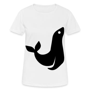 seehund tier - Frauen T-Shirt atmungsaktiv - Weiß - Vorne - AI Model Female 172 dark (172cm)
