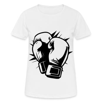 Gants de boxe Symbole Boxe Boxe - T-shirt respirant Femme - blanc - Devant - AI Model Female 172 dark (172cm)