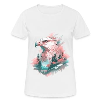 Adler Adlerkopf Natur Wildnis Wald Bäume Berge - Frauen T-Shirt atmungsaktiv - Weiß - Vorne - AI Model Female 172 dark (172cm)