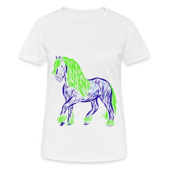 Pferd - Frauen T-Shirt atmungsaktiv - Weiß - Vorne - AI Model Female 172 dark (172cm)