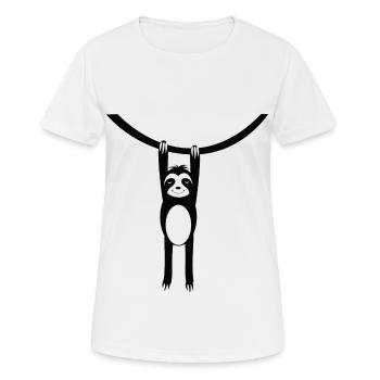 Paresseux Se détendre Relaxant - T-shirt respirant Femme - blanc - Devant - AI Model Female 172 dark (172cm)