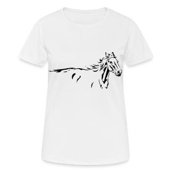 Chevaux Cheval sauvage Animal Silhouette - T-shirt respirant Femme - blanc - Devant - AI Model Female 172 dark (172cm)