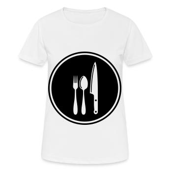 Fork Cutlery - Women's Breathable T-Shirt - white - Front - AI Model Female 172 dark (172cm)