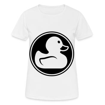Ente Icon - Frauen T-Shirt atmungsaktiv - Weiß - Vorne - AI Model Female 172 dark (172cm)