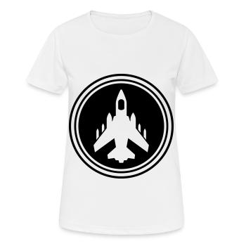 Symbole de jet d’avion - T-shirt respirant Femme - blanc - Devant - AI Model Female 172 dark (172cm)