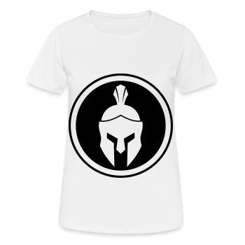 Casque Spartan - T-shirt respirant Femme - blanc - Devant - AI Model Female 172 dark (172cm)