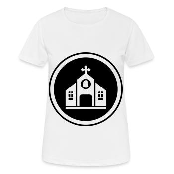 Foi de l’Église - T-shirt respirant Femme - blanc - Devant - AI Model Female 172 dark (172cm)