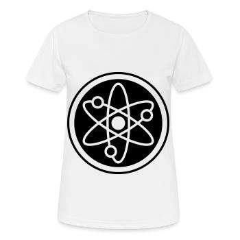 Atom icon - Women's Breathable T-Shirt - white - Front - AI Model Female 172 dark (172cm)