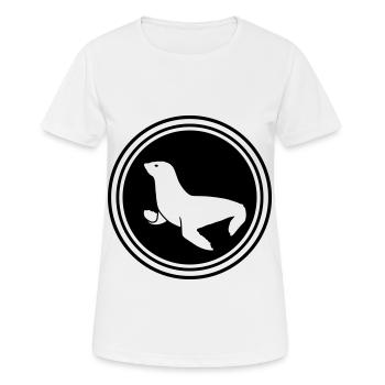 seehund tier - Frauen T-Shirt atmungsaktiv - Weiß - Vorne - AI Model Female 172 dark (172cm)