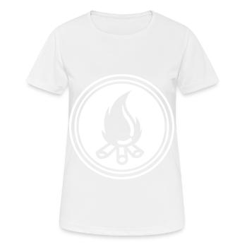 Lagerfeuer symbol - Frauen T-Shirt atmungsaktiv - Weiß - Vorne - AI Model Female 172 dark (172cm)