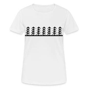 Wald Bäume Landschaft - Frauen T-Shirt atmungsaktiv - Weiß - Vorne - AI Model Female 172 dark (172cm)