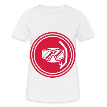 Taucherbrille Silhouette - Frauen T-Shirt atmungsaktiv - Weiß - Vorne - AI Model Female 172 dark (172cm)