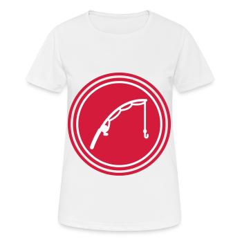 Icône de pêche à la canne à pêche - T-shirt respirant Femme - blanc - Devant - AI Model Female 172 dark (172cm)