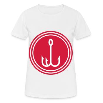 Icône de pêcheur à la ligne - T-shirt respirant Femme - blanc - Devant - AI Model Female 172 dark (172cm)