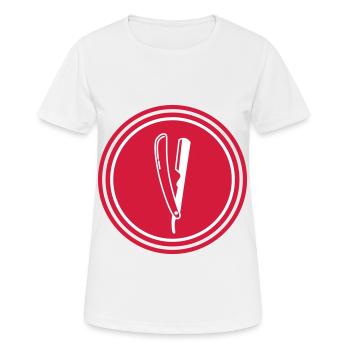 Rasieren Barber logo icon - Frauen T-Shirt atmungsaktiv - Weiß - Vorne - AI Model Female 172 dark (172cm)