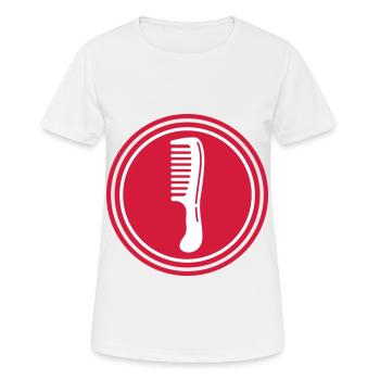 Icône de coiffeur peigne - T-shirt respirant Femme - blanc - Devant - AI Model Female 172 dark (172cm)