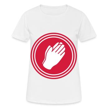 Beten Hände Icon - Frauen T-Shirt atmungsaktiv - Weiß - Vorne - AI Model Female 172 dark (172cm)