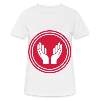 Hände Beten Icon - Frauen T-Shirt atmungsaktiv - Weiß - Vorne - AI Model Female 172 dark (172cm)
