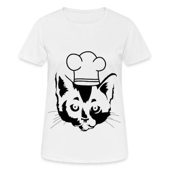 Katzenkopf Koch Hobbykoch Kochkunst Küche - Frauen T-Shirt atmungsaktiv - Weiß - Vorne - AI Model Female 172 dark (172cm)