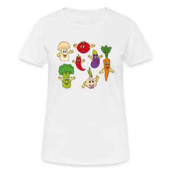 Funny vegetables - Women's Breathable T-Shirt - white - Front - AI Model Female 172 dark (172cm)