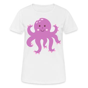 Pieuvre pieuvre pieuvre - T-shirt respirant Femme - blanc - Devant - AI Model Female 172 dark (172cm)