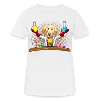 Labrador Retriever Hund Labor Chemiker Chemie - Frauen T-Shirt atmungsaktiv - Weiß - Vorne - AI Model Female 172 dark (172cm)