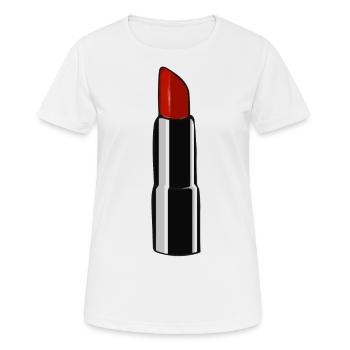 Cadeau maquillage rouge à lèvres - T-shirt respirant Femme - blanc - Devant - AI Model Female 172 dark (172cm)