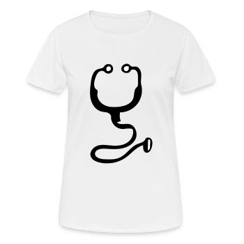 stéthoscope - T-shirt respirant Femme - blanc - Devant - AI Model Female 172 dark (172cm)