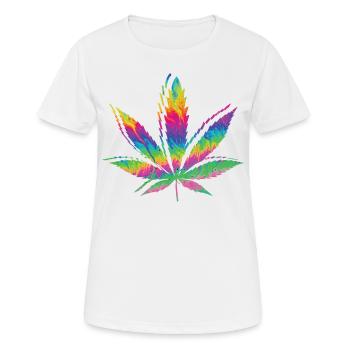 Cannabis Kiffer Kiffen - Frauen T-Shirt atmungsaktiv - Weiß - Vorne - AI Model Female 172 dark (172cm)