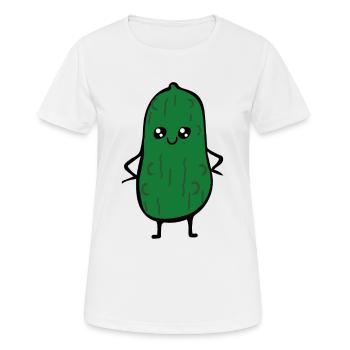 Concombre aigre - drôle - T-shirt respirant Femme - blanc - Devant - AI Model Female 172 dark (172cm)