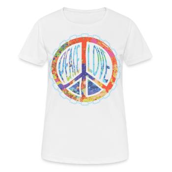 Peacezeichen Harmonie - Frauen T-Shirt atmungsaktiv - Weiß - Vorne - AI Model Female 172 dark (172cm)