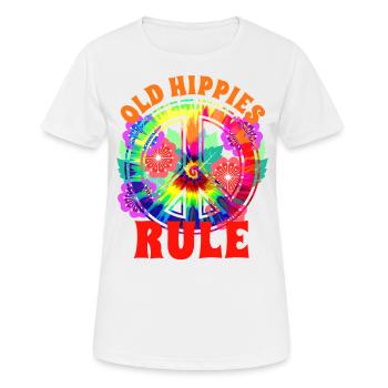 Peacezeichen Hippie Blumen - Frauen T-Shirt atmungsaktiv - Weiß - Vorne - AI Model Female 172 dark (172cm)