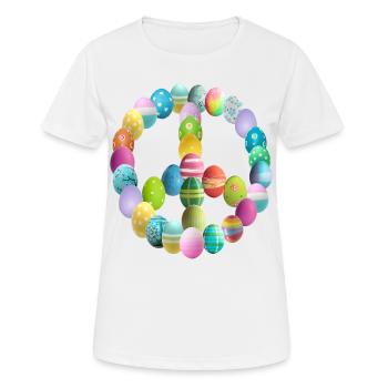 Peacezeichen Osterei - Frauen T-Shirt atmungsaktiv - Weiß - Vorne - AI Model Female 172 dark (172cm)