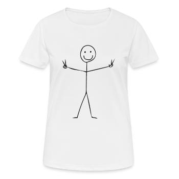 Stick figure - peace - Women's Breathable T-Shirt - white - Front - AI Model Female 172 dark (172cm)