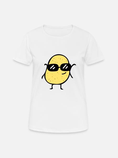 Patata - Disegno - Divertente - Maglietta da donna traspirante - bianco
