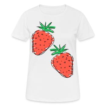 Erdbeere - Frauen T-Shirt atmungsaktiv - Weiß - Vorne - AI Model Female 172 dark (172cm)