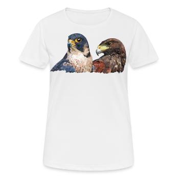 harris falcon and peregrine falcon - Women's Breathable T-Shirt - white - Front - AI Model Female 172 dark (172cm)