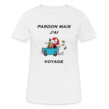 Pardon mais j'ai voyage - T-shirt respirant Femme - blanc - Devant - AI Model Female 172 dark (172cm)