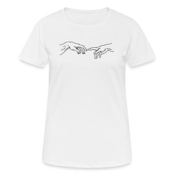 Michelangelo The Creation of Adam Minimalist - Women's Breathable T-Shirt - white - Front - AI Model Female 172 dark (172cm)