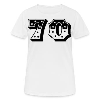 Zahl 70 - Frauen T-Shirt atmungsaktiv - Weiß - Vorne - AI Model Female 172 dark (172cm)