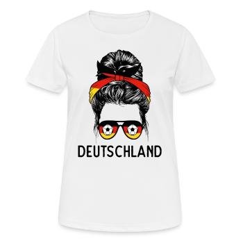 Allemagne Football Femme - T-shirt respirant Femme - blanc - Devant - AI Model Female 172 dark (172cm)