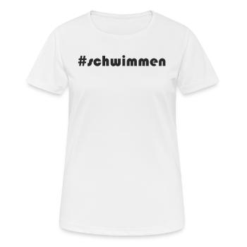 Schwimmen - #schwimmen - Frauen T-Shirt atmungsaktiv - Weiß - Vorne - AI Model Female 172 dark (172cm)
