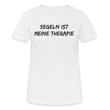 Segeln - Segeln ist meine Therapie - Frauen T-Shirt atmungsaktiv - Weiß - Vorne - AI Model Female 172 dark (172cm)