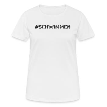 Schwimmen - #schwimmen - Frauen T-Shirt atmungsaktiv - Weiß - Vorne - AI Model Female 172 dark (172cm)